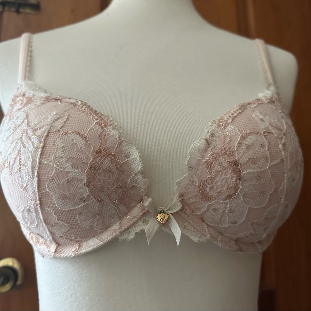 Victoria's Secret Floral Lace Bra in Blush